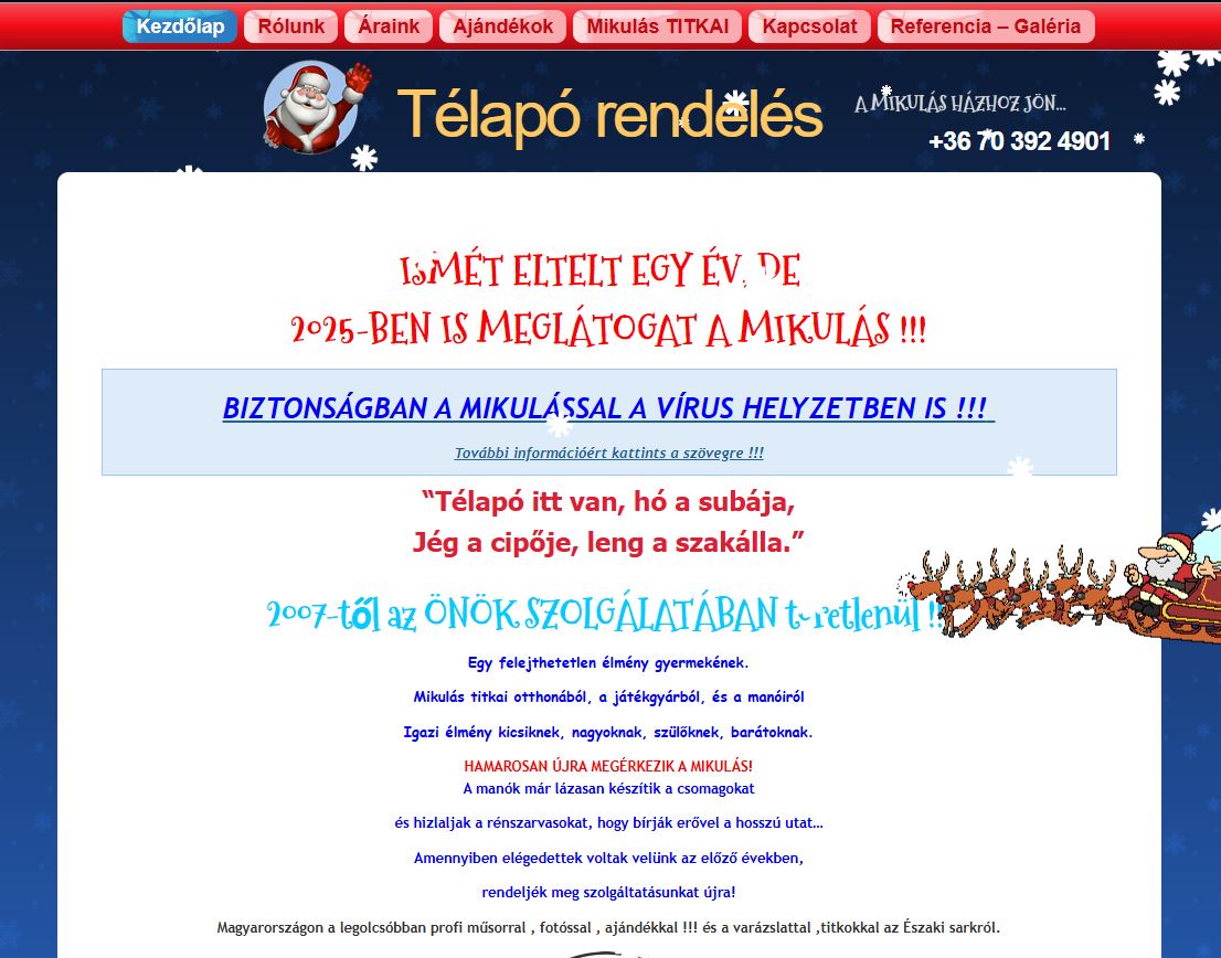 telaporendeles.hu előnézet